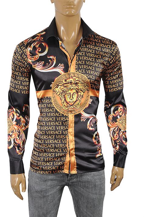 versace shirt with dragon|Men's Designer Polos & Luxury T.